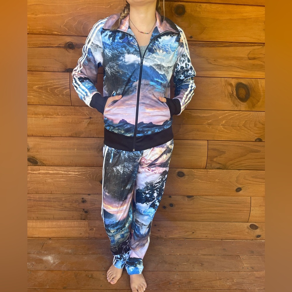 Adidas Scenic Print Track Suit- Glacier